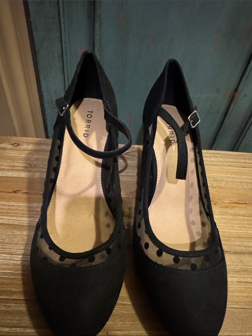 torrid Black Polka Dot Mesh Mary Jane Heels
